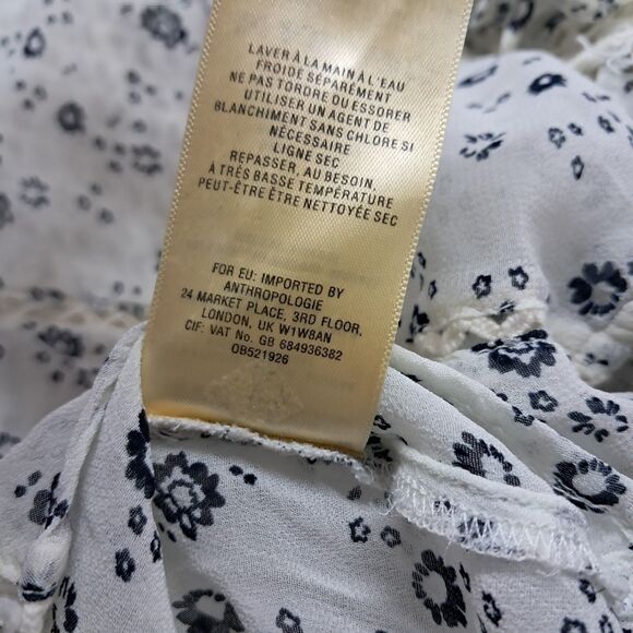 Anthropologie Floreat Dress Women's 6 White Windswept Crochet‎ Sheer Cottagecore - Picture 13 of 15